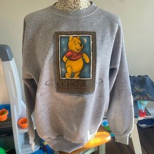 Vintage 90s Chicago Disney Gray Crewneck Sweater with Winnie the Pooh